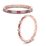 Load image into Gallery viewer, art-deco-thin-stacking-diamond-eternity-band-with-pink-sapphire-in-rose-gold-FDEWB2139GSADRPIANGLE3-NL-RG.jpg

