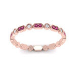 Load image into Gallery viewer, art-deco-thin-stacking-diamond-eternity-band-with-pink-sapphire-in-rose-gold-FDEWB2139GSADRPIANGLE3-NL-RG.jpg
