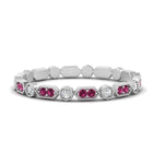 Load image into Gallery viewer, art-deco-thin-stacking-diamond-eternity-band-with-pink-sapphire-in-white-gold-FDEWB2139GSADRPIANGLE3-NL-WG.jpg
