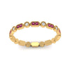 Load image into Gallery viewer, art-deco-thin-stacking-diamond-eternity-band-with-pink-sapphire-in-yellow-gold-FDEWB2139GSADRPIANGLE3-NL-YG.jpg