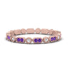 Load image into Gallery viewer, art-deco-thin-stacking-diamond-eternity-band-with-purple-topaz-in-rose-gold-FDEWB2139GVITOANGLE3-NL-RG.jpg