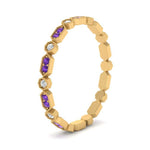 Load image into Gallery viewer, art-deco-thin-stacking-diamond-eternity-band-with-purple-topaz-in-rose-gold-FDEWB2139GVITOANGLE3-NL-RG.jpg
