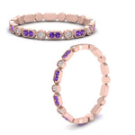 Load image into Gallery viewer, art-deco-thin-stacking-diamond-eternity-band-with-purple-topaz-in-rose-gold-FDEWB2139GVITOANGLE3-NL-RG.jpg
