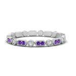 Load image into Gallery viewer, art-deco-thin-stacking-diamond-eternity-band-with-purple-topaz-in-white-gold-FDEWB2139GVITOANGLE3-NL-WG.jpg
