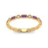 Load image into Gallery viewer, art-deco-thin-stacking-diamond-eternity-band-with-purple-topaz-in-yellow-gold-FDEWB2139GVITOANGLE3-NL-YG.jpg