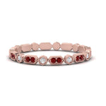 Load image into Gallery viewer, art-deco-thin-stacking-diamond-eternity-band-with-ruby-in-rose-gold-FDEWB2139GRUDRANGLE3-NL-RG.jpg
