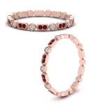 Load image into Gallery viewer, art-deco-thin-stacking-diamond-eternity-band-with-ruby-in-rose-gold-FDEWB2139GRUDRANGLE3-NL-RG.jpg
