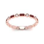 Load image into Gallery viewer, art-deco-thin-stacking-diamond-eternity-band-with-ruby-in-rose-gold-FDEWB2139GRUDRANGLE3-NL-RG.jpg
