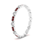 Load image into Gallery viewer, art-deco-thin-stacking-diamond-eternity-band-with-ruby-in-white-gold-FDEWB2139GRUDRANGLE3-NL-WG.jpg
