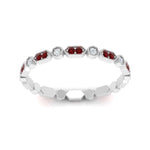 Load image into Gallery viewer, art-deco-thin-stacking-diamond-eternity-band-with-ruby-in-white-gold-FDEWB2139GRUDRANGLE3-NL-WG.jpg
