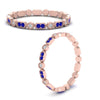 Load image into Gallery viewer, art-deco-thin-stacking-diamond-eternity-band-with-sapphire-in-rose-gold-FDEWB2139GSABLANGLE3-NL-RG.jpg