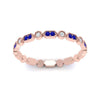 Load image into Gallery viewer, art-deco-thin-stacking-diamond-eternity-band-with-sapphire-in-rose-gold-FDEWB2139GSABLANGLE3-NL-RG.jpg