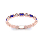 Load image into Gallery viewer, art-deco-thin-stacking-diamond-eternity-band-with-sapphire-in-rose-gold-FDEWB2139GSABLANGLE3-NL-RG.jpg

