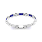 Load image into Gallery viewer, art-deco-thin-stacking-diamond-eternity-band-with-sapphire-in-white-gold-FDEWB2139GSABLANGLE3-NL-WG.jpg
