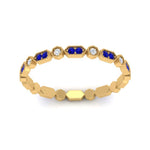 Load image into Gallery viewer, art-deco-thin-stacking-diamond-eternity-band-with-sapphire-in-yellow-gold-FDEWB2139GSABLANGLE3-NL-YG.jpg
