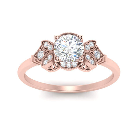 Art Deco Vintage Round Cut Engagement Ring