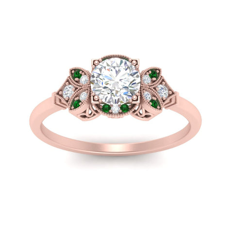 Art Deco Vintage Round Cut Engagement Ring