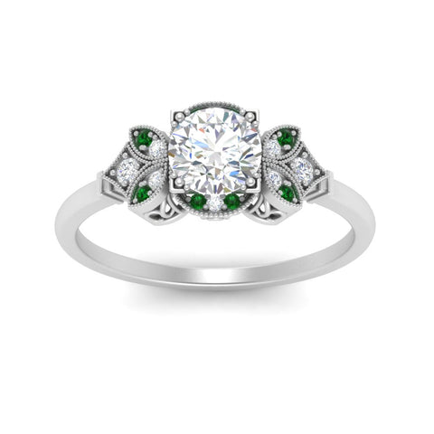 Art Deco Vintage Round Cut Engagement Ring