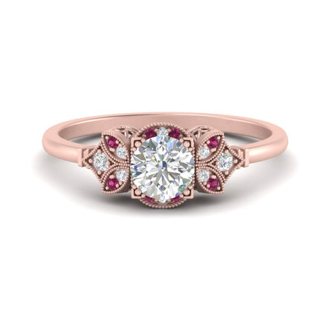 Art Deco Vintage Round Cut Engagement Ring
