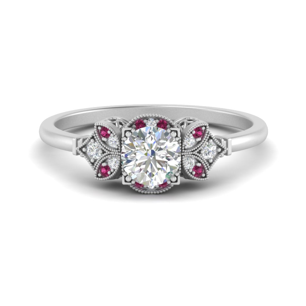 Art Deco Vintage Round Cut Engagement Ring