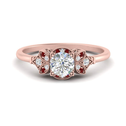 Art Deco Vintage Round Cut Engagement Ring