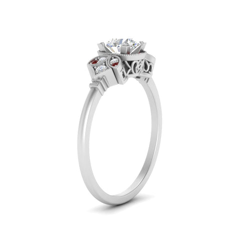 Art Deco Vintage Round Cut Engagement Ring