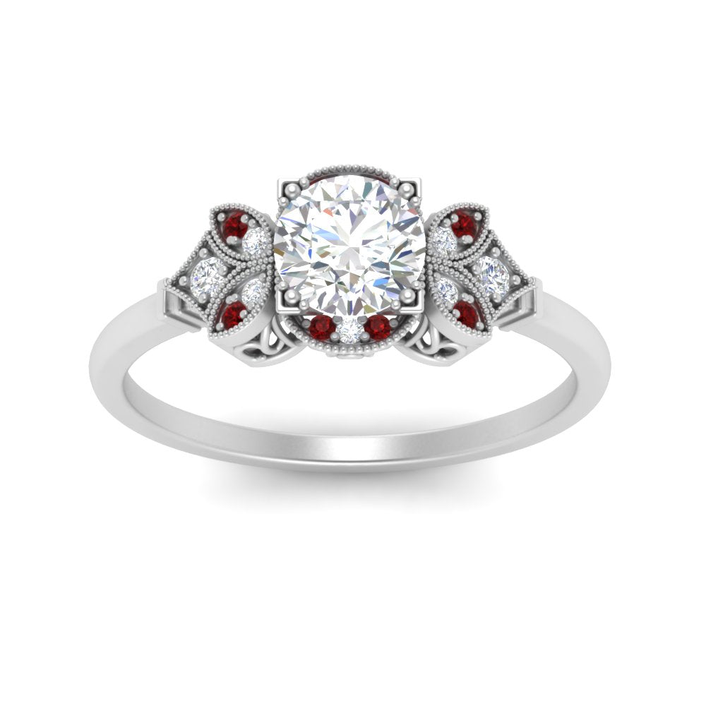 Art Deco Vintage Round Cut Engagement Ring