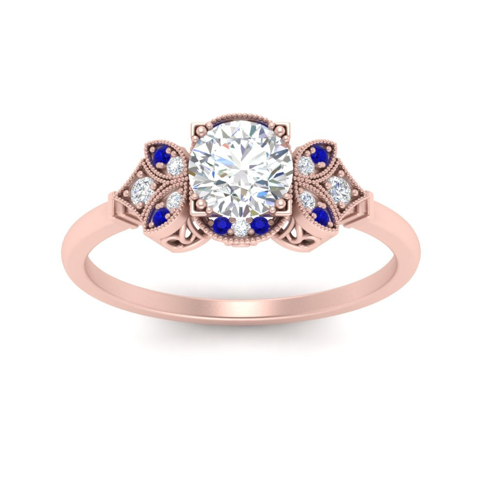 Art Deco Vintage Round Cut Engagement Ring
