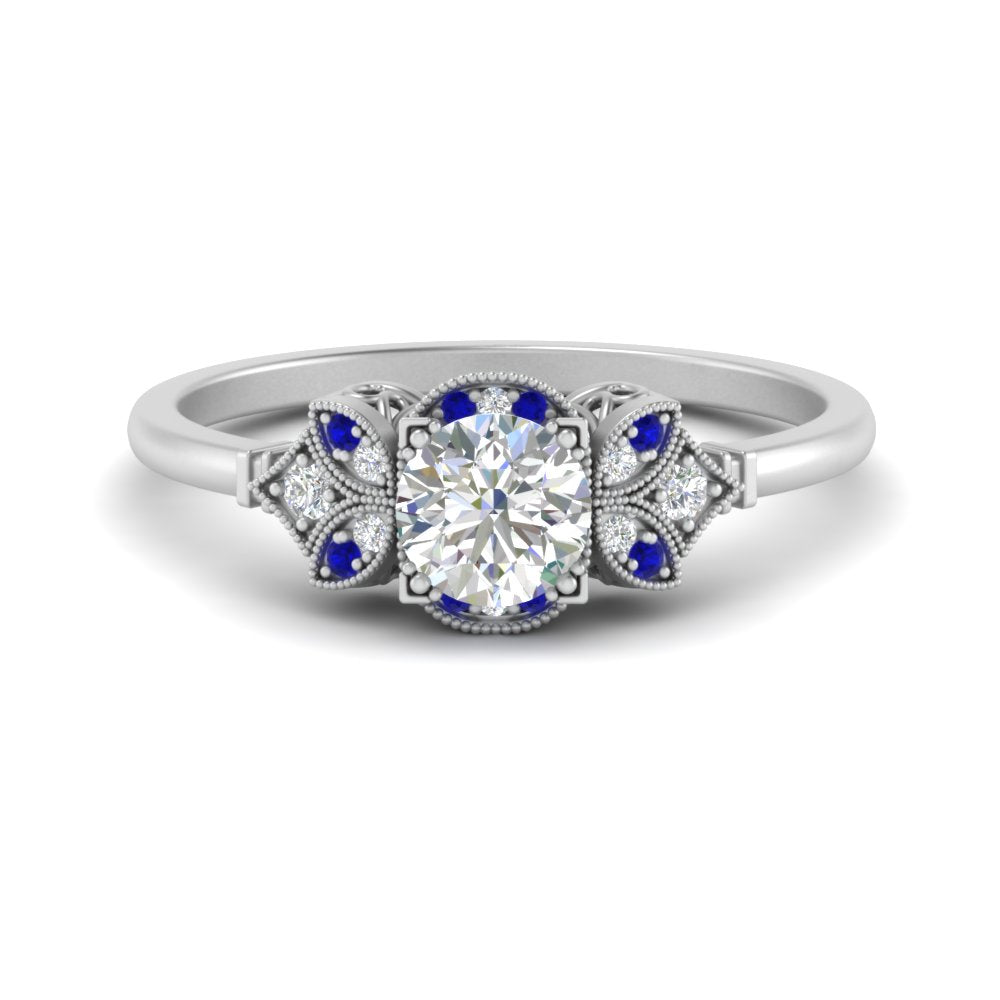Art Deco Vintage Round Cut Engagement Ring