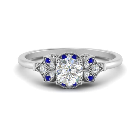 Art Deco Vintage Round Cut Engagement Ring