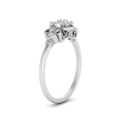 Art Deco Vintage Round Cut Engagement Ring