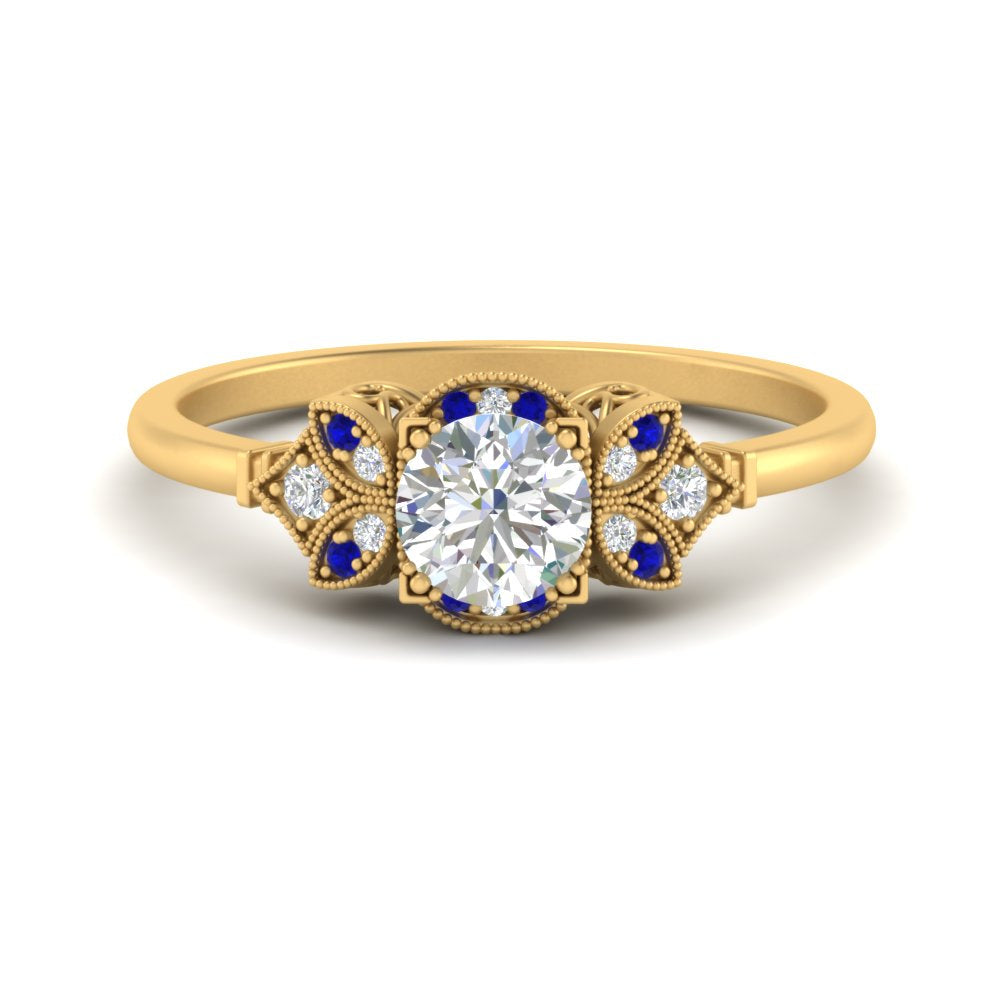 Art Deco Vintage Round Cut Engagement Ring