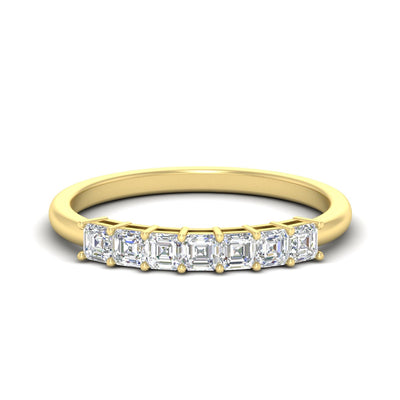 Half Carat 7 Stone Asscher Cut Classic Wedding Band