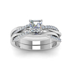 Load image into Gallery viewer, asscher-cut-Infinity-twist-diamond-matching-bridal-set-in-14K-white-gold-FD8253AS-NL-WG
