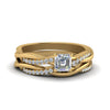 Load image into Gallery viewer, asscher-cut-Infinity-twist-diamond-matching-bridal-set-in-14K-yellow-gold-FD8253AS-NL-YG