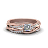 Load image into Gallery viewer, asscher-cut-Infinity-twist-diamond-matching-bridal-set-in-18K-rose-gold-FD8253AS-NL-RG