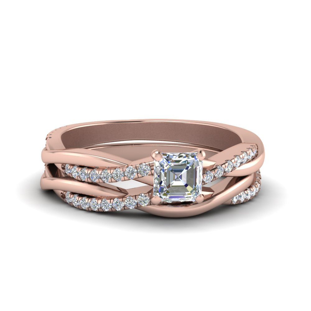 asscher-cut-Infinity-twist-diamond-matching-bridal-set-in-18K-rose-gold-FD8253AS-NL-RG