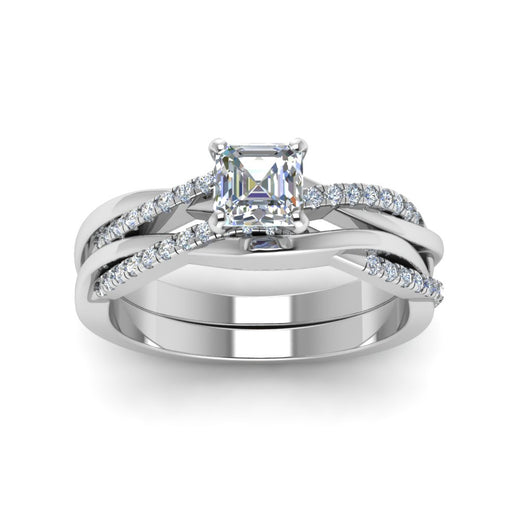 asscher-cut-Infinity-twist-diamond-matching-bridal-set-in-18K-white-gold-FD8253AS-NL-WG
