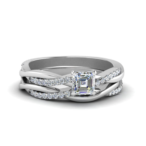 asscher-cut-Infinity-twist-diamond-matching-bridal-set-in-950-Platinum-FD8253AS-NL-WG