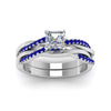 Load image into Gallery viewer, asscher-cut-Infinity-twist-diamond-matching-bridal-set-with-blue-sapphire-in-18K-white-gold-FD8253ASGSABL-NL-WG