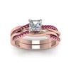Load image into Gallery viewer, asscher-cut-Infinity-twist-diamond-matching-bridal-set-with-pink-sapphire-in-18K-rose-gold-FD8253ASGSADRPI-NL-RG