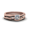 Load image into Gallery viewer, asscher-cut-Infinity-twist-matching-bridal-set-with-black-diamond-in-14K-rose-gold-FD8253ASGBLACK-NL-RG