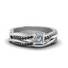 Load image into Gallery viewer, asscher-cut-Infinity-twist-matching-bridal-set-with-black-diamond-in-950-Platinum-FD8253ASGBLACK-NL-WG