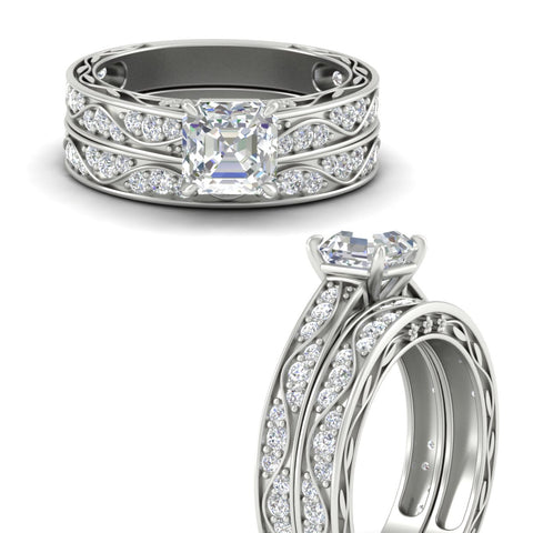 asscher-cut-antique-filigree-diamond-bridal-ring-set-in-white-gold-fdens3543asangle3-nl-wg.jpg