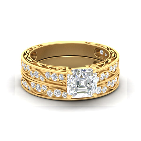 asscher-cut-antique-filigree-diamond-bridal-ring-set-in-yellow-gold-fdens3543assleep-nl-yg.jpg