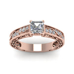 Load image into Gallery viewer, asscher-cut-antique-filigree-diamond-ring-in-14K-rose-gold-FDENS3543ASRANGLE5-NL-RG_5a78a2b2-02d5-4878-abcc-de1242cfcb84
