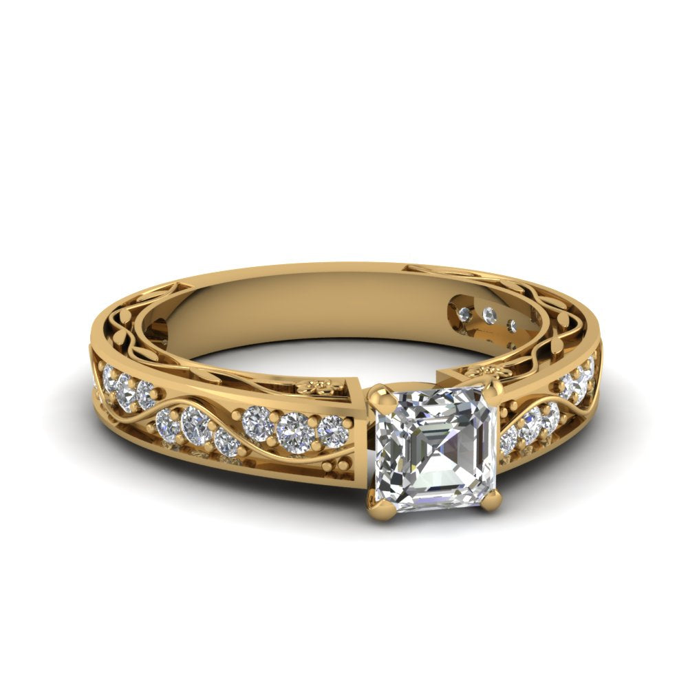 asscher-cut-antique-filigree-diamond-ring-in-14K-yellow-gold-FDENS3543ASR-NL-YG