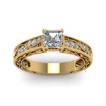 Load image into Gallery viewer, asscher-cut-antique-filigree-diamond-ring-in-14K-yellow-gold-FDENS3543ASRANGLE5-NL-YG
