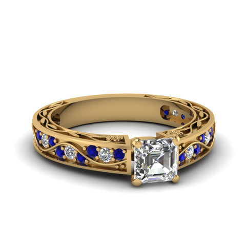 asscher-cut-antique-filigree-diamond-ring-with-blue-sapphire-in-14K-yellow-gold-FDENS3543ASRGSABL-NL-YG_469b46c1-2a24-4eb2-a2de-7fcc66497c1a