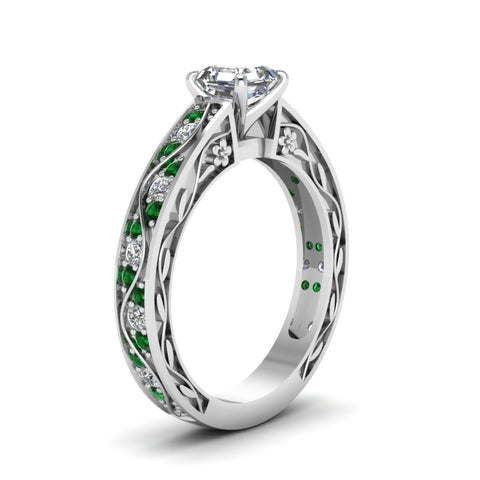 asscher-cut-antique-filigree-diamond-ring-with-emerald-in-14K-white-gold-FDENS3543ASRGEMGRANGLE2-NL-WG_830542e1-6343-45e6-bfde-c545ee597eab